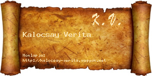 Kalocsay Verita névjegykártya